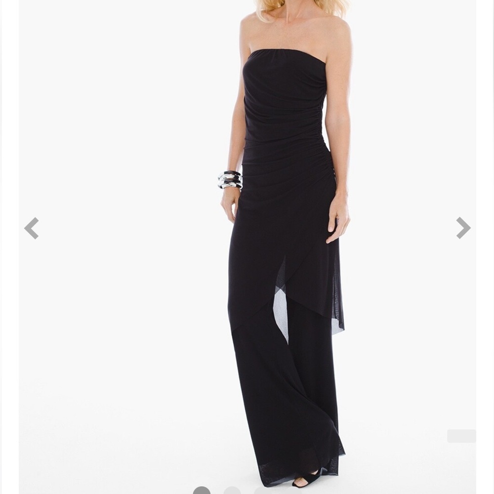 NWT White House Black Market Black Label Strapless Mesh Jumpsuit size 0